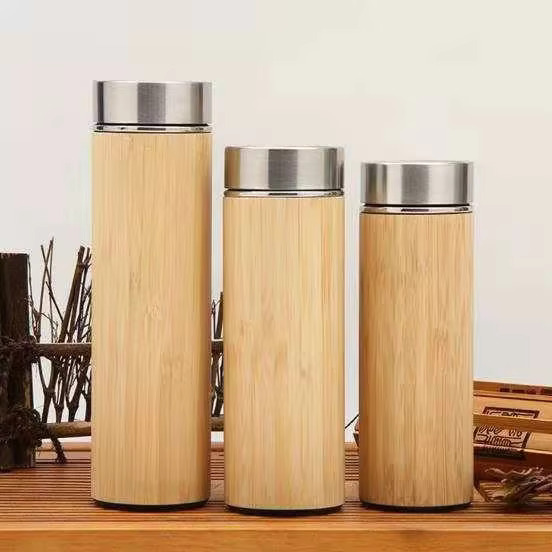 Gourde isotherme en bambou naturel